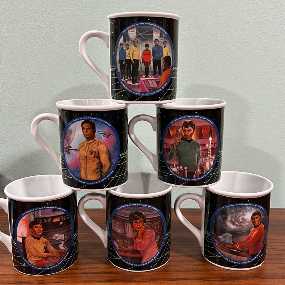 Vintage Star Trek 6 mug collection. Original series
